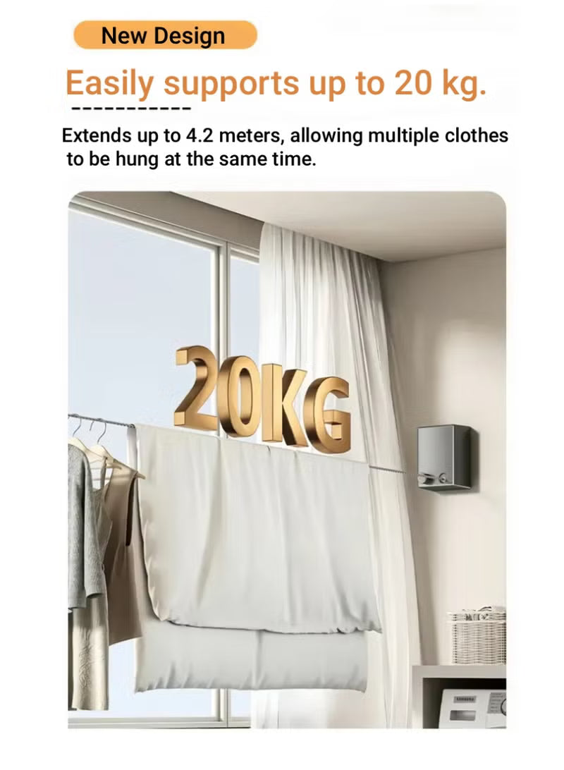 Retractable Clothesline 4.2M Stainless Steel
