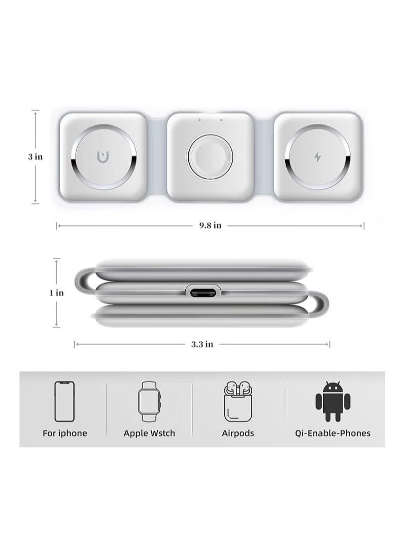 3-In-1 Magnetic Foldable Wireless Charger