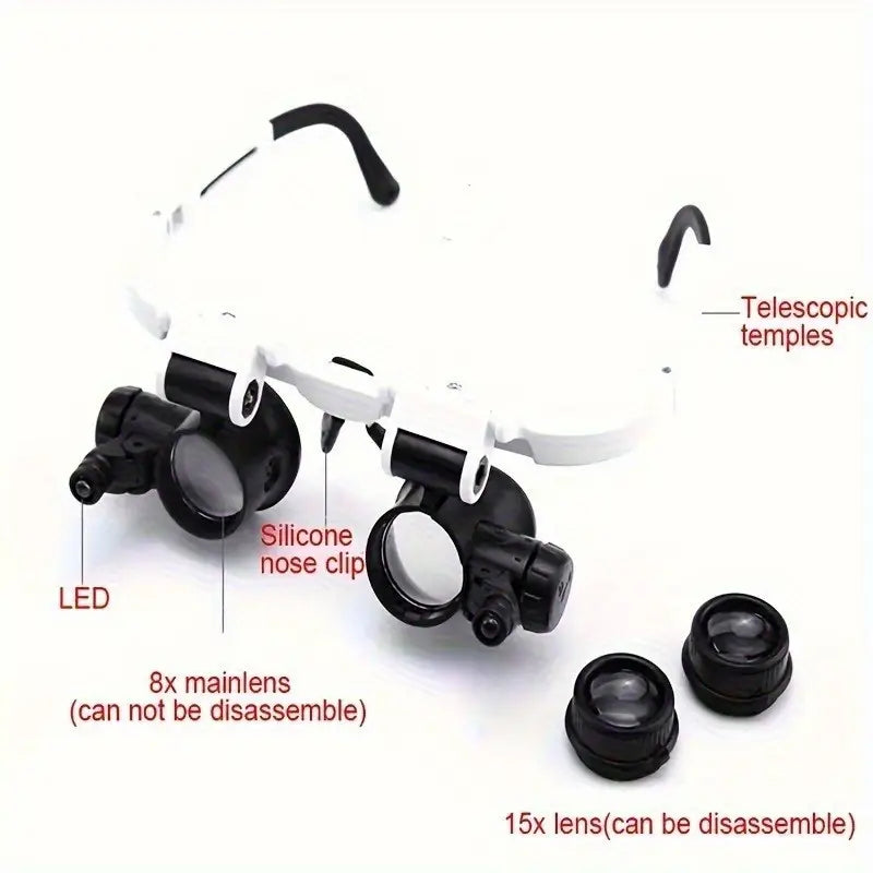Triple Magnification Powers Glasses Head Worn