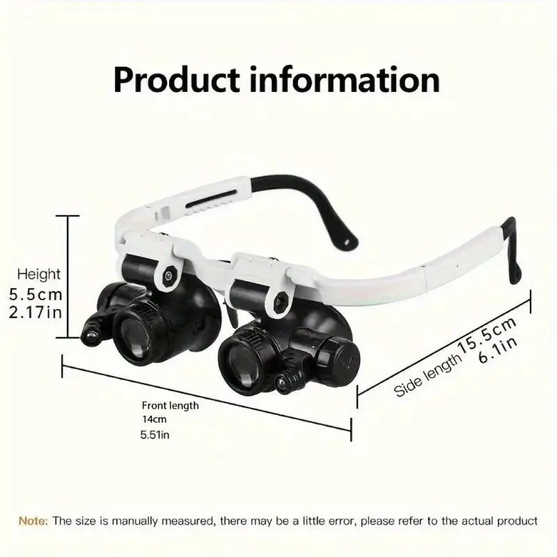 Triple Magnification Powers Glasses Head Worn