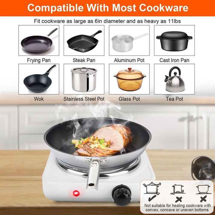 Electric Hot Plate Stove Portable Single Burner
