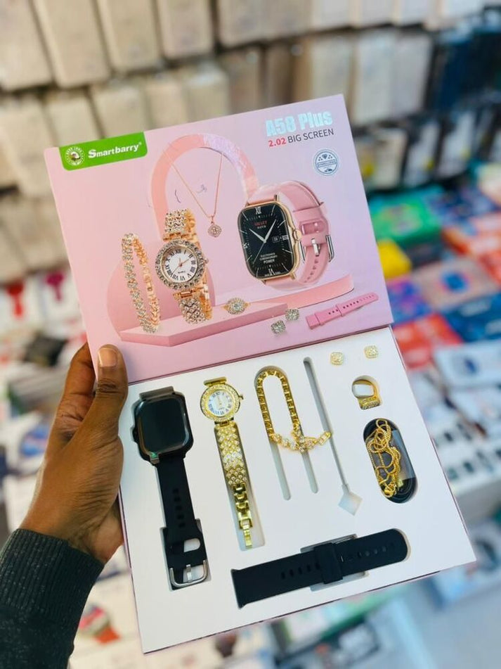 A58 Plus 6-in-1 Smartwatch Gift Set for Women