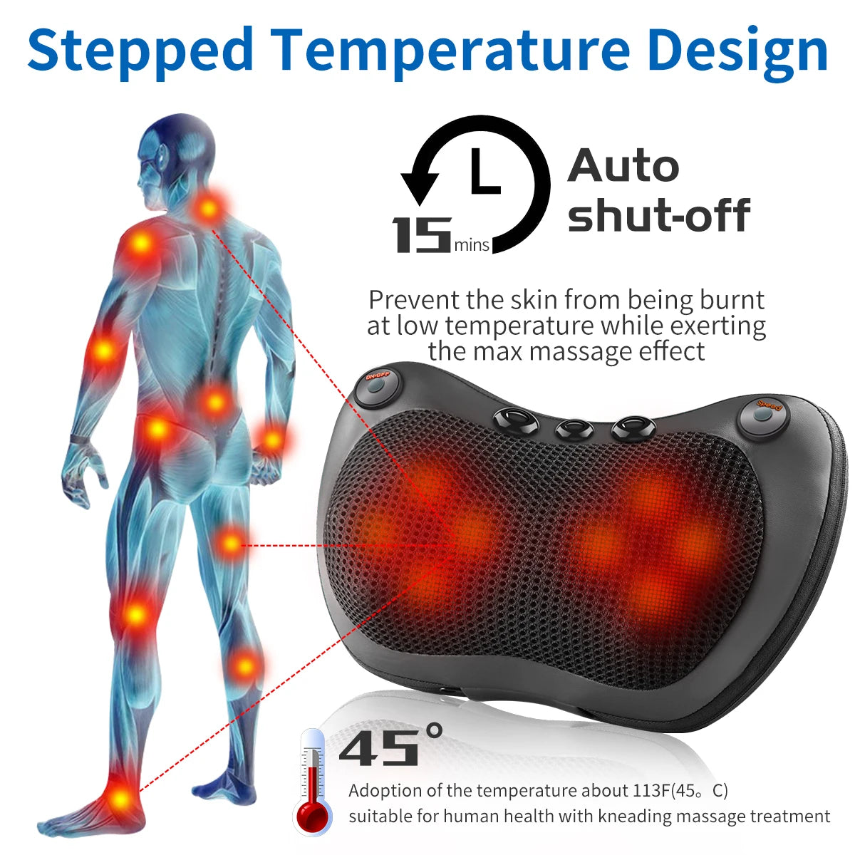 Electric Neck And Body Massage Pillow With Heat Therapy