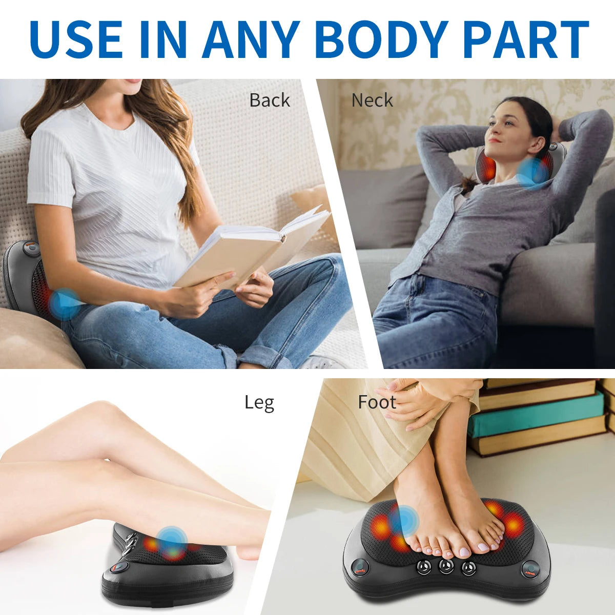 Electric Neck And Body Massage Pillow With Heat Therapy