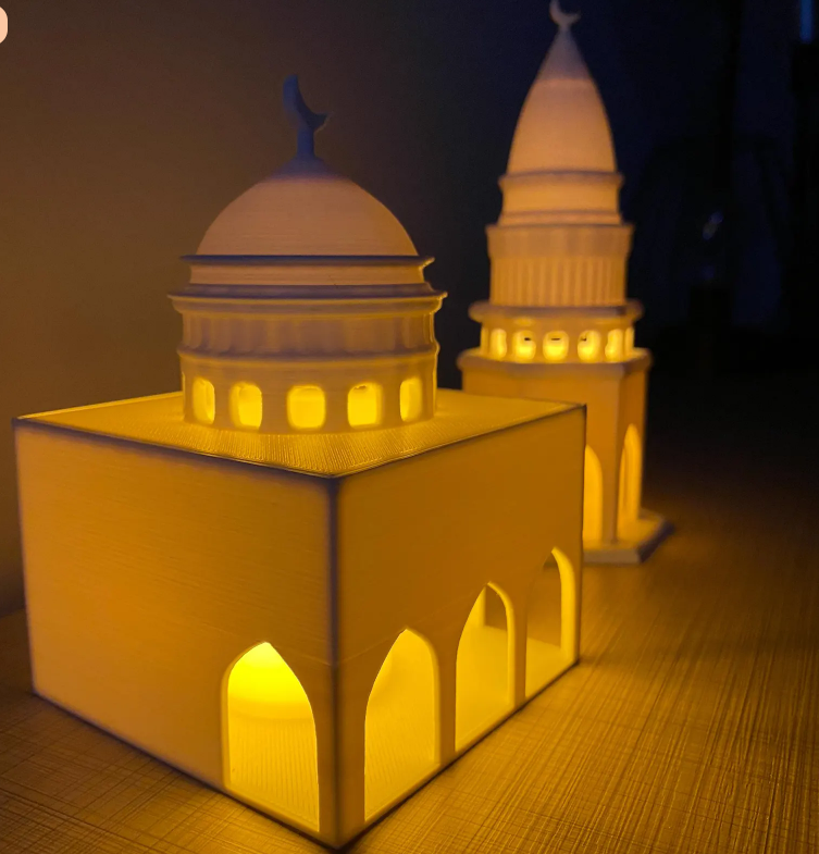 Islamic Masjid And Minaret Lantern Ramadan Decoration