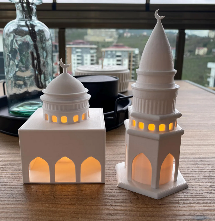 Islamic Masjid And Minaret Lantern Ramadan Decoration