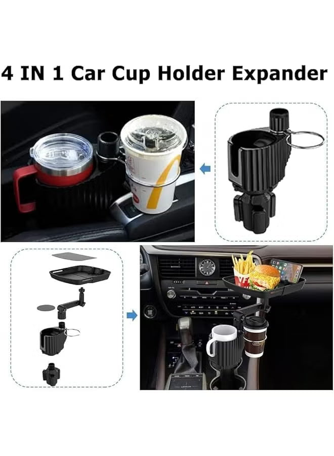 4-In-1 Car Cup Holder Expander With Tray