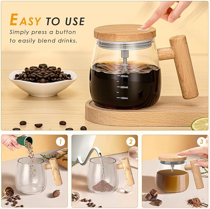 Electric Mixing Cup 400ML Rechargeable Self Stirring Mug