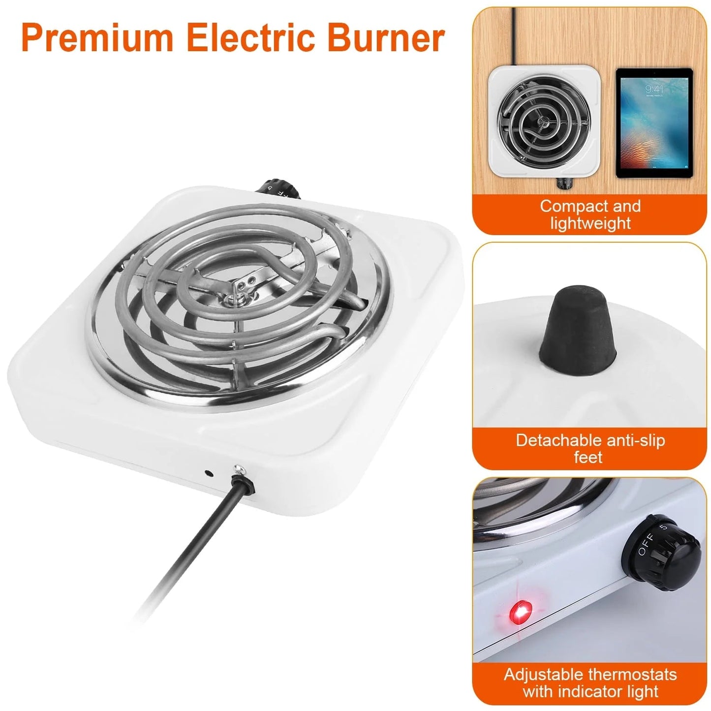Electric Hot Plate Stove Portable Single Burner