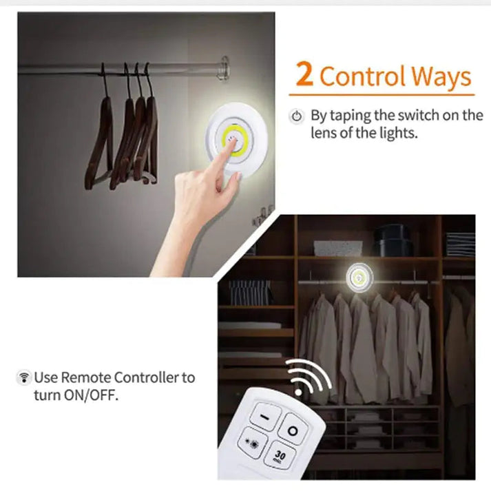 Wireless Led Night Light With Remote Control Pack Of 2