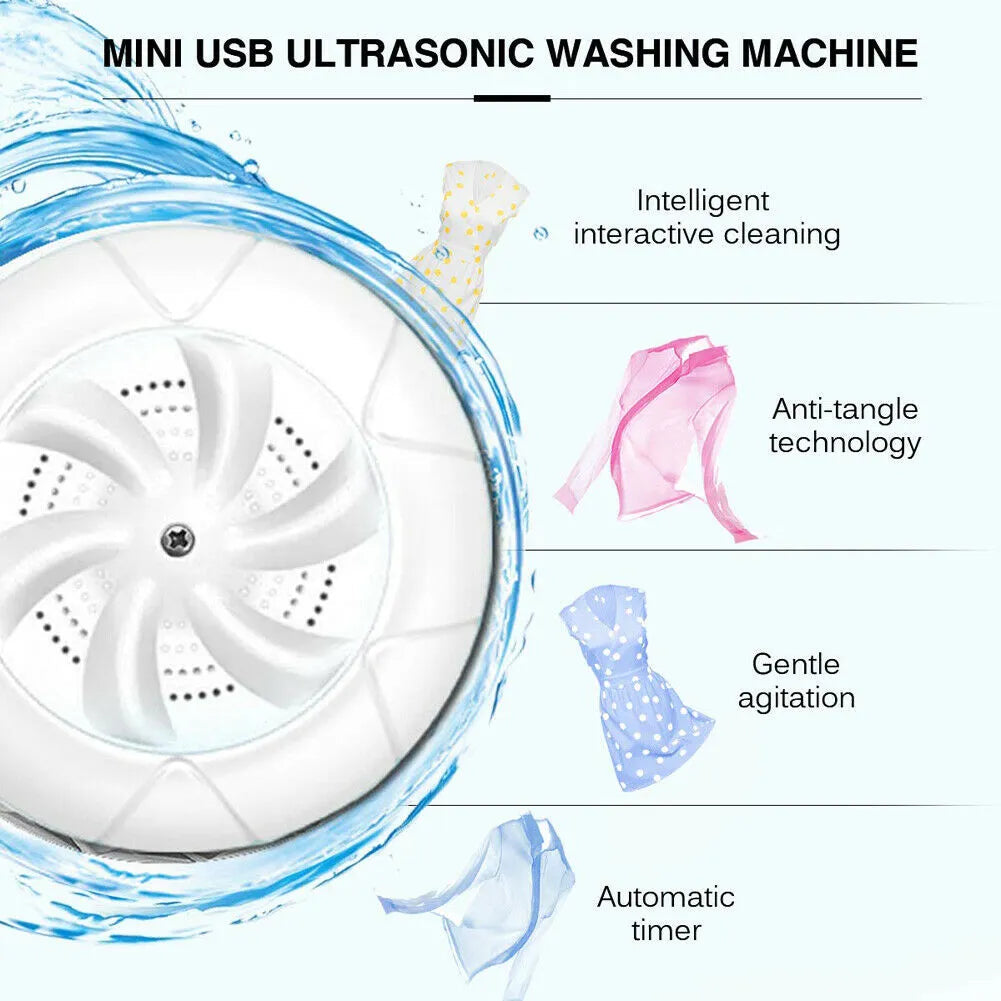 2 in 1 Mini Portable Ultrasonic Washing Machine