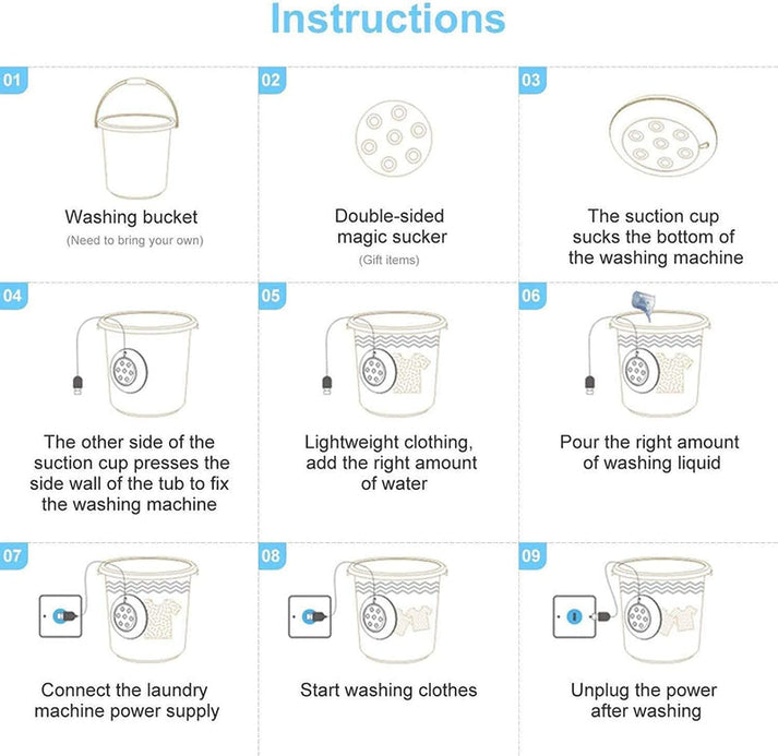 2 in 1 Mini Portable Ultrasonic Washing Machine