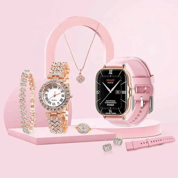 A58 Plus 6-in-1 Smartwatch Gift Set for Women