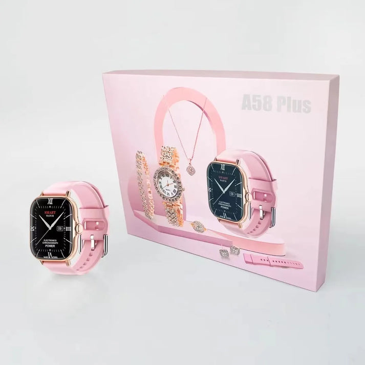 A58 Plus 6-in-1 Smartwatch Gift Set for Women