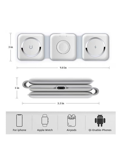 3-In-1 Magnetic Foldable Wireless Charger