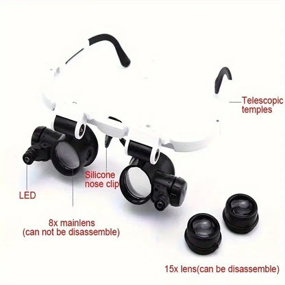 Triple Magnification Powers Glasses Head Worn