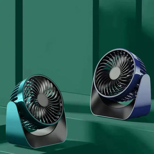 360° Rotate Desktop Fan with Adjustable Speeds – USB & Battery Powered