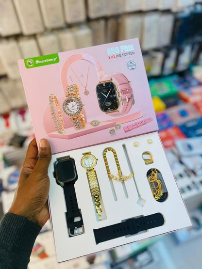 A58 Plus 6-in-1 Smartwatch Gift Set for Women