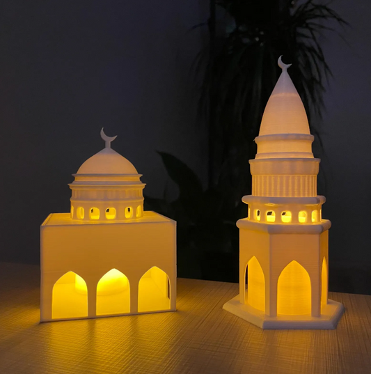 Islamic Masjid And Minaret Lantern Ramadan Decoration