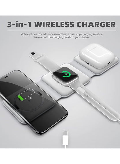 3-In-1 Magnetic Foldable Wireless Charger