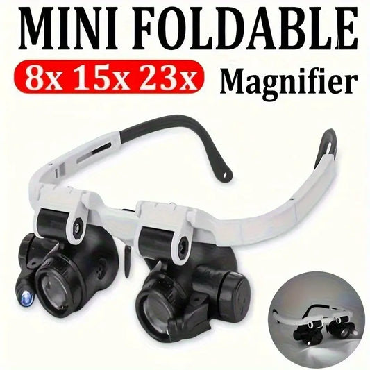 Triple Magnification Powers Glasses Head Worn
