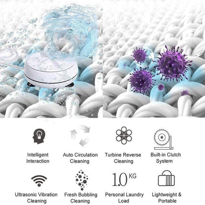 2 in 1 Mini Portable Ultrasonic Washing Machine
